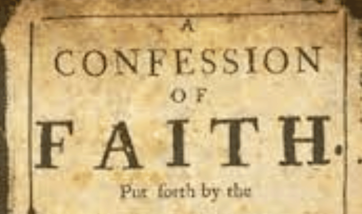 Aged title page reading A Confession of Faith